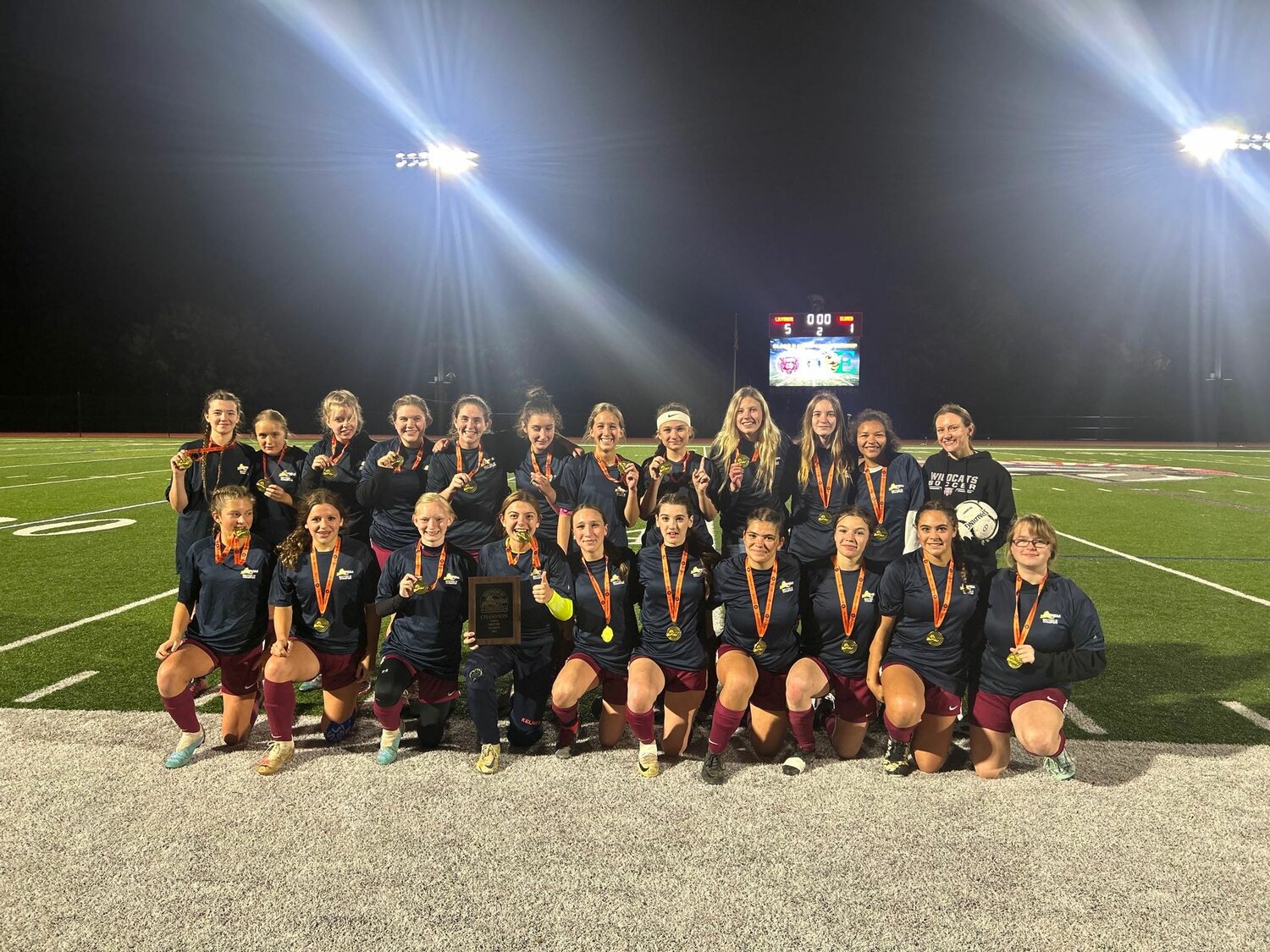 The Livingston Manor/Roscoe girls' varsity soccer team—the Section IX Class D champions.